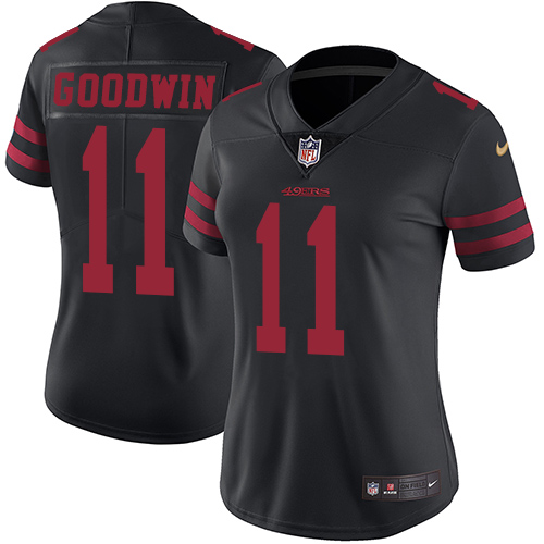 Nike 49ers #11 Marquise Goodwin Black Alternate Women's Stitched NFL Vapor Untouchable Limited Jersey